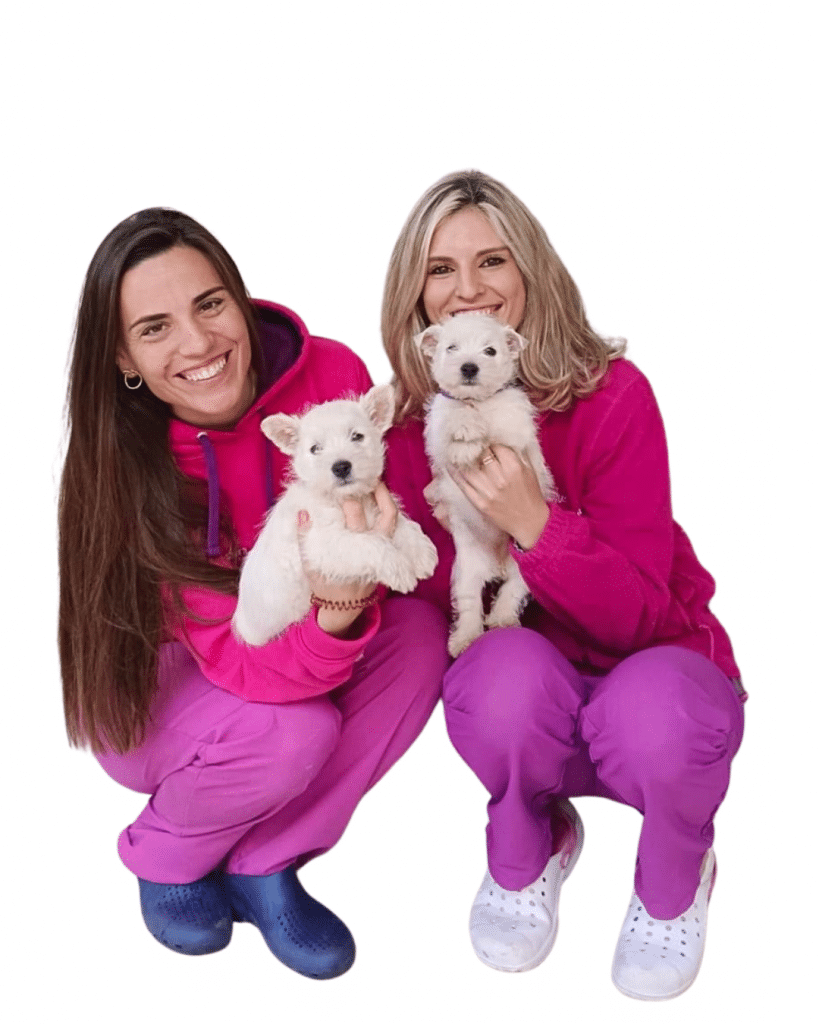 Chus Galán y Julia, veterinarias de la Clínica Veterinaria Galán en Cáceres